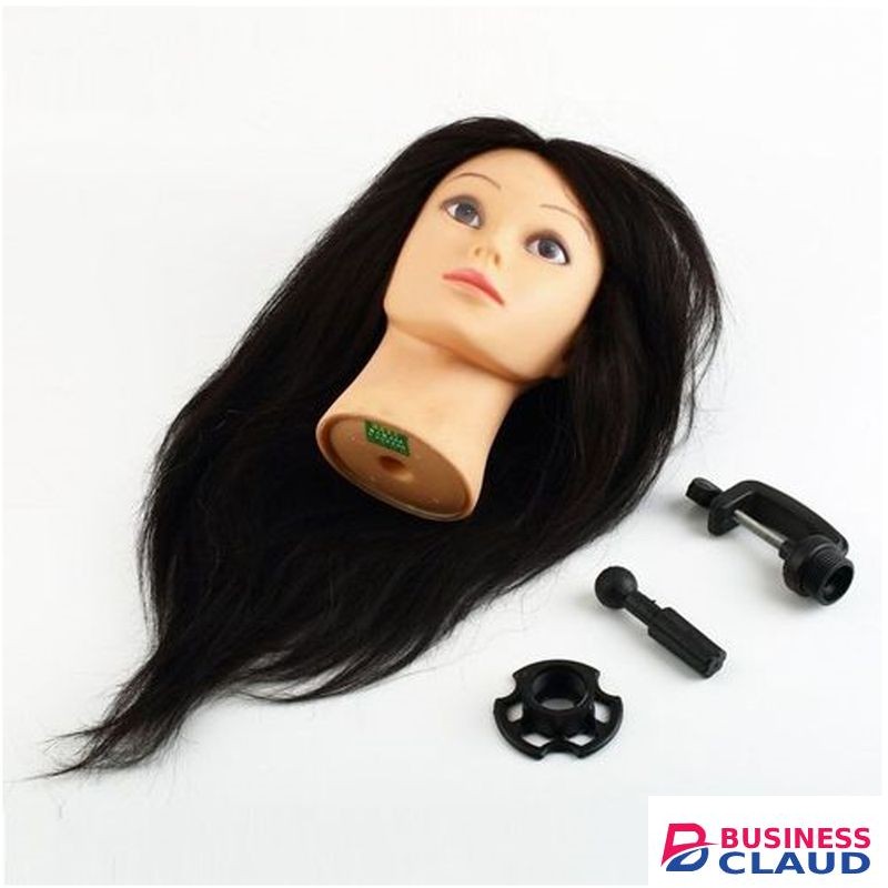 Human Hair Hairdressing Training Head Clamp Salon Mannequin