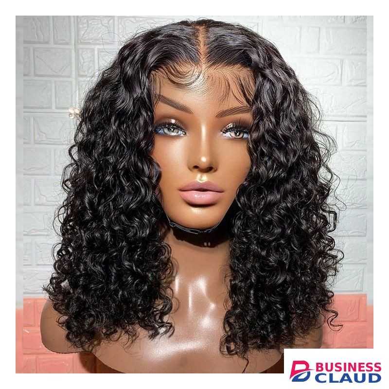 Black deep wave curly 18inch water curl, jerry curls human hair double drawn HD melt lace frontal human hair