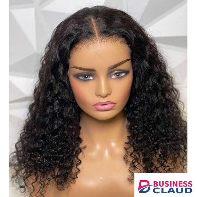 Black deep wave curly 18inch water curl, jerry curls human hair double drawn HD melt lace frontal human hair