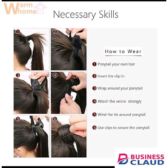 Premium 24" Black Ponytail Hair Extension Corn Curly Wave