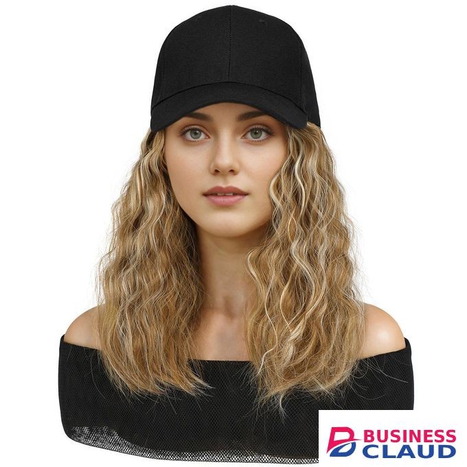 Wig for Women, Short Wave Baseball Cap Wig with Curly Synthetic Hair Extensions,