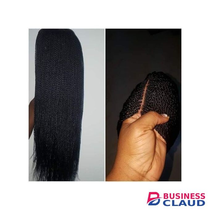 Twist Wig Braid Long Black With Closure (easy To Manage Wig)