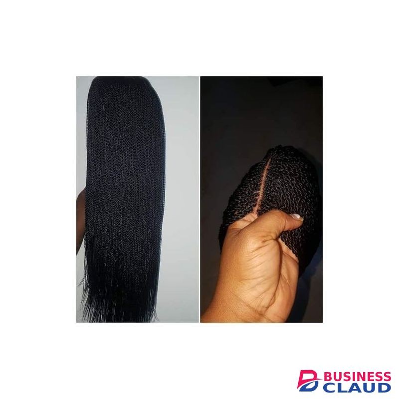 Twist Wig Braid Long Black With Closure (easy To Manage Wig)