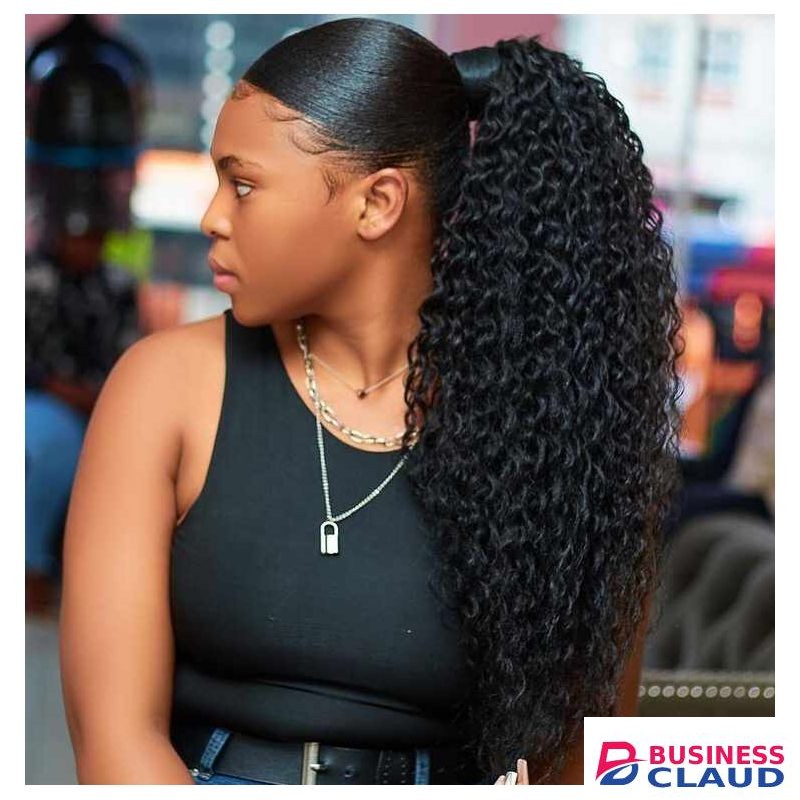 Black Kinky Curly Drawstring Ponytail Hair Extension