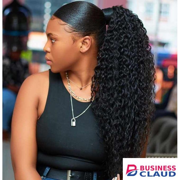 Black Kinky Curly Drawstring Ponytail Hair Extension