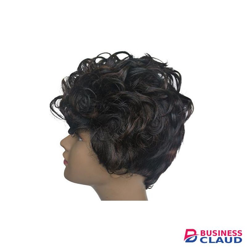 Fashion Idol Human STYLE ICON Nature Pixied Cut Curl Wig Color F1B/33 MOVIE STAR Made-Machine Wig Human Nature Hair Wig For Women