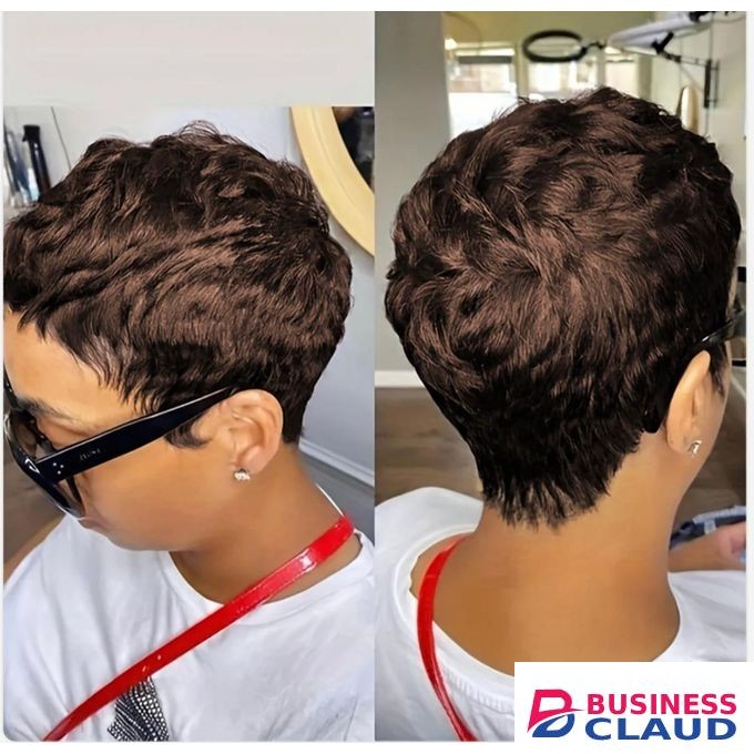 Short Pixie Cut Straight Curly Hair Synthetic Wigs For Women
