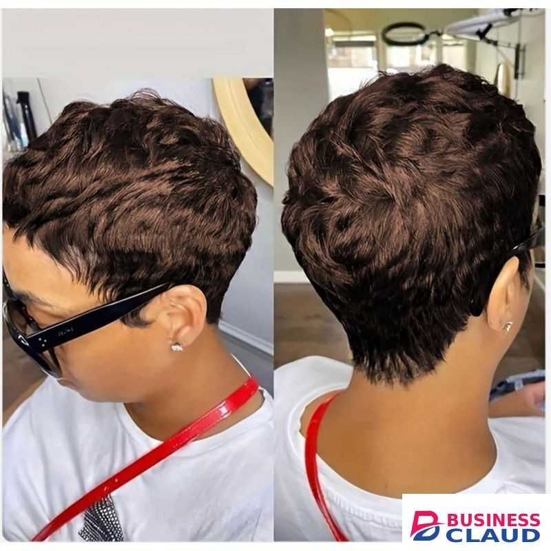 Short Pixie Cut Straight Curly Hair Synthetic Wigs For Women
