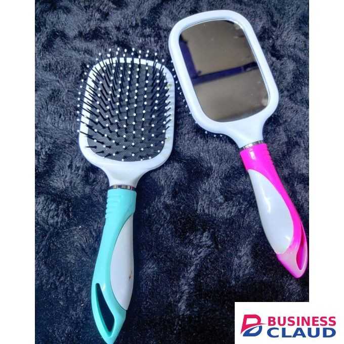 Hair Brush For Detangling Weave/Wig Brush Sculp Massager With Front MIRROR