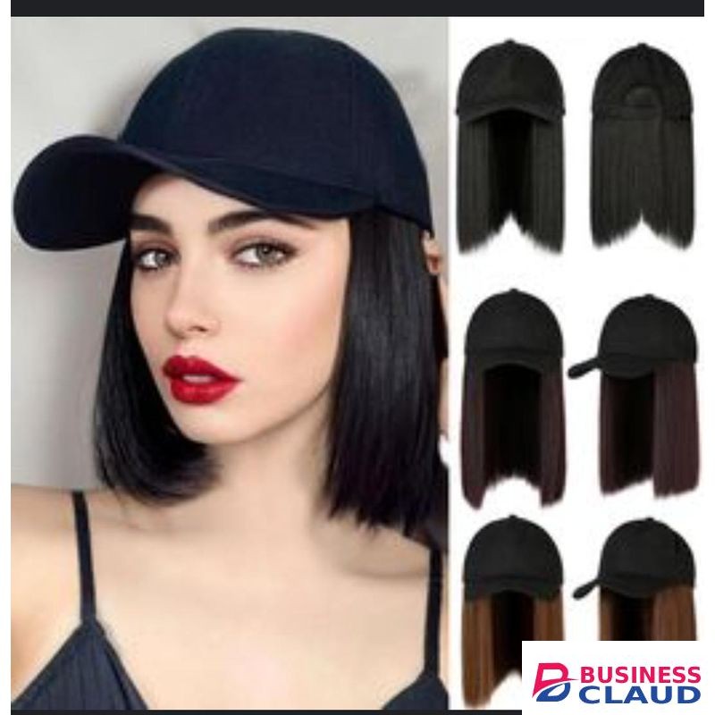 Short Straight Hair Wig With Cap Women's Baseball Cap Wigs High Temperature Silk Wig Naturallooking Wig Cap With Adjustable Cap Circumference