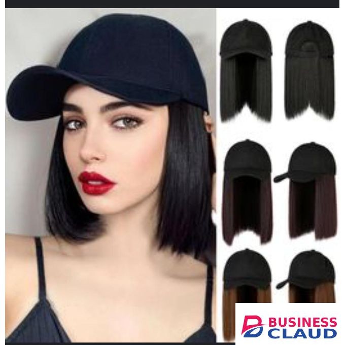 Short Straight Hair Wig With Cap Women's Baseball Cap Wigs High Temperature Silk Wig Naturallooking Wig Cap With Adjustable Cap Circumference