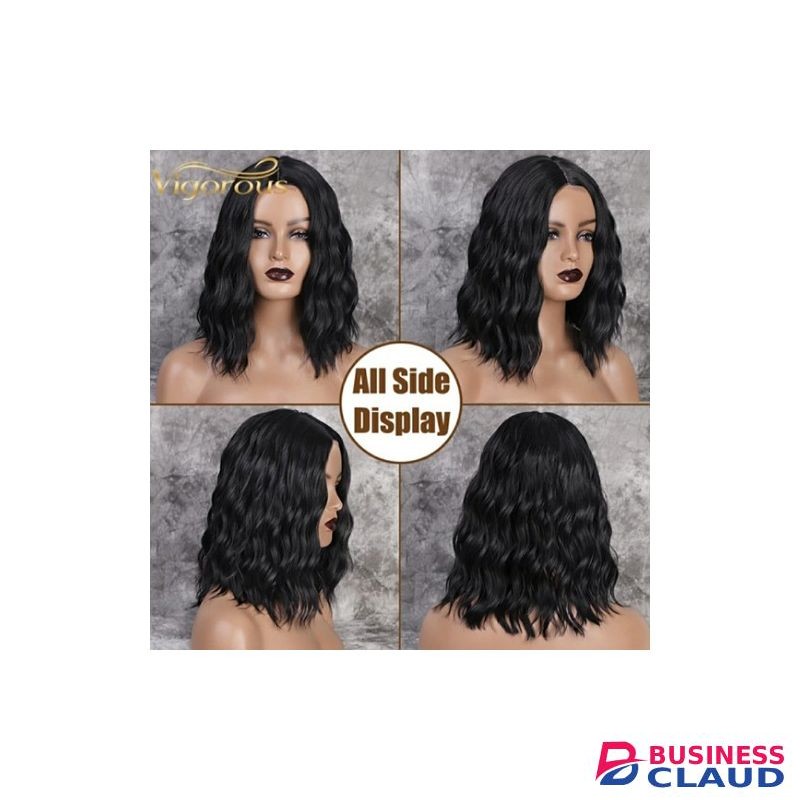 Wavy Middle Part Lace Wig - Black. + Free Wig Cap Inside