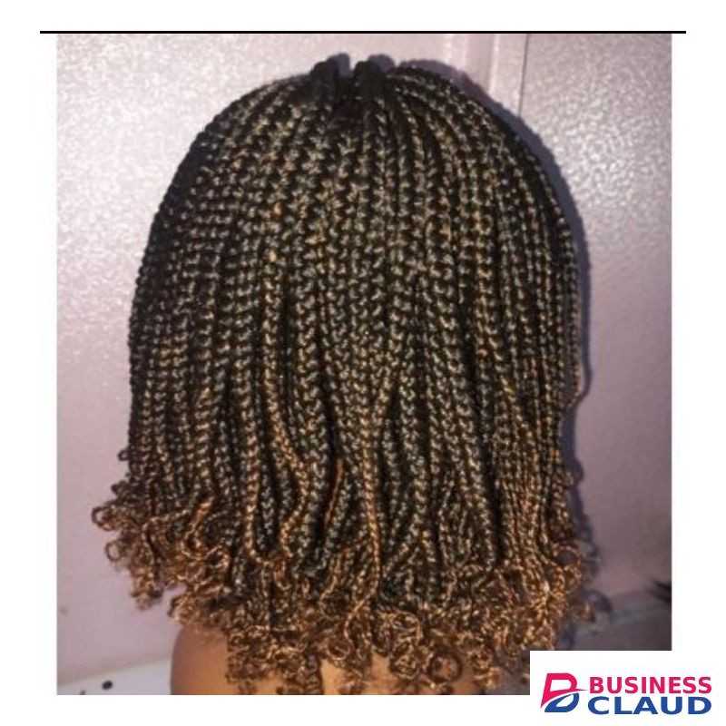 Lace front short braided curly wig