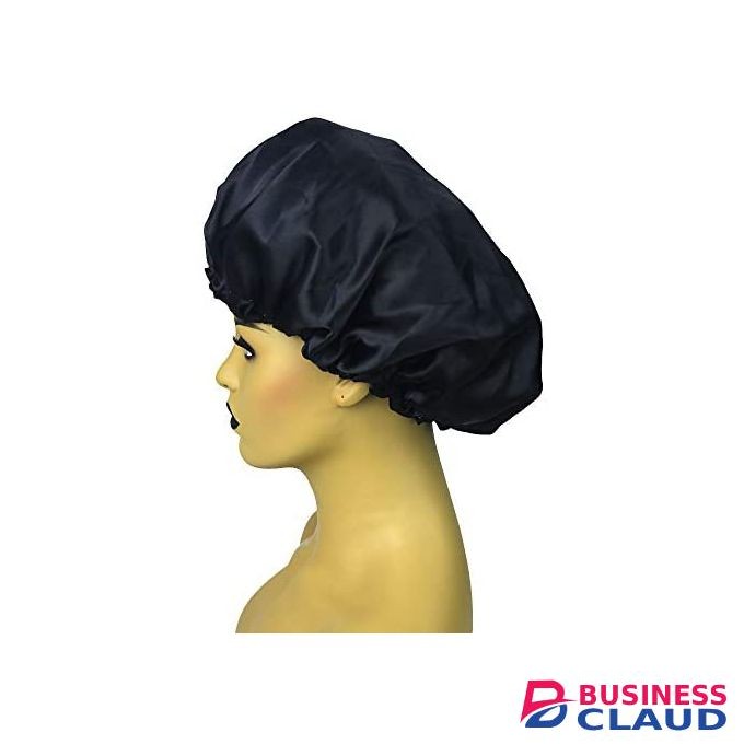 Black Satin Cap, Breathable And Comfortable Sleep Cap L