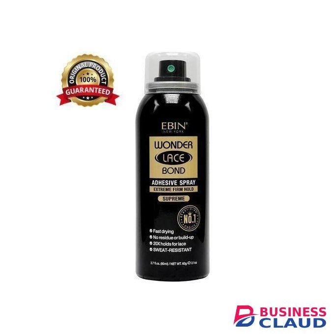 Ebin Wonder Lace Bond Adhesive Spray - Supreme (Extreme Firm Hold), 2.7 Fl. Oz./ 80ml -Fast Drying, No Residue, No Build Up, Powerful Hold, All-Day Hold, Daily Wig Application