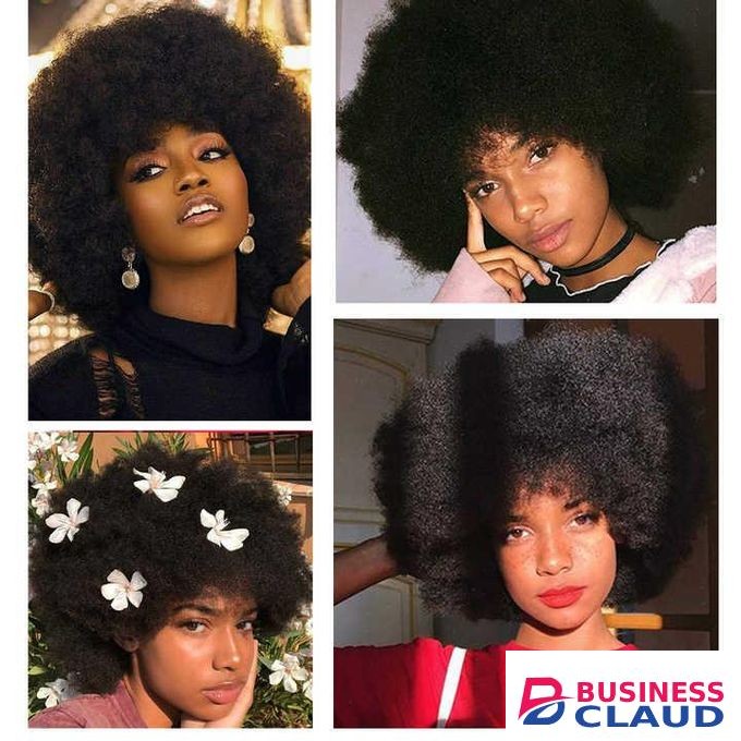 Fashion soft and fluffy easy to maintain afro wig__black
