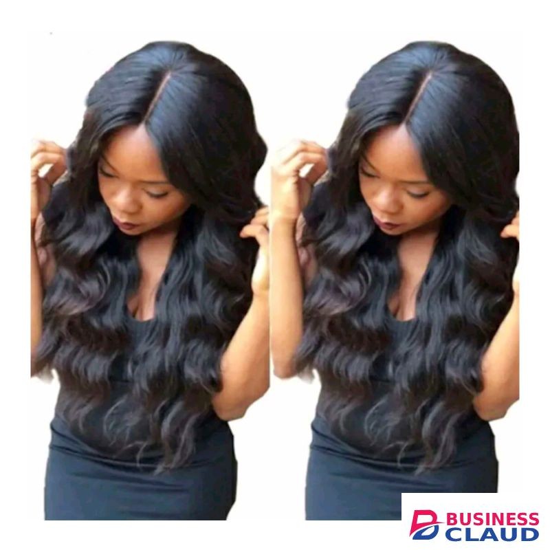 Lace closure parting black bodywave wig that can be blow-dried