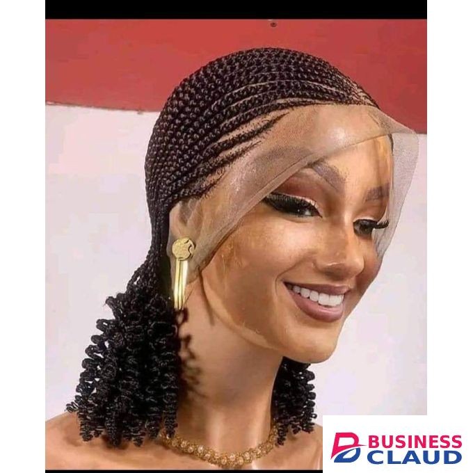 Short braided lace wig
