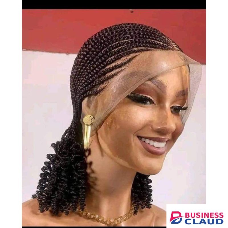 Short braided lace wig