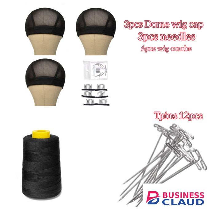 3pcs Dome Wig Cap , Wig Combs , Tpins , Thread