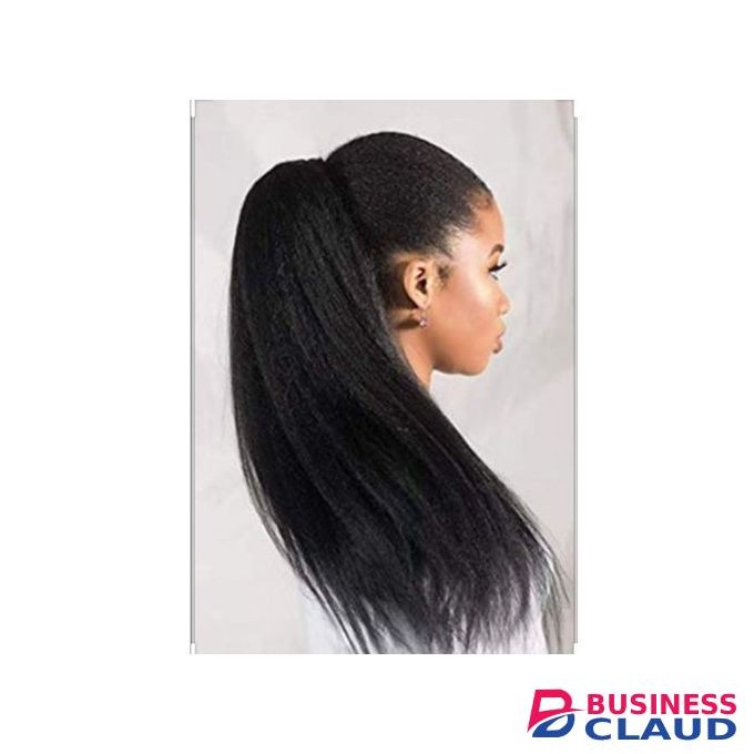 Natural Kinky Straight Drawstring Ponytail