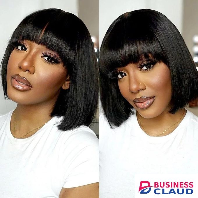 Fashion Idol Human STYLE ICON Nature Hair Bob Wig With Bang BOB ASHA 8" Color Y1B Pixied Cut Made-Machine Wig Human Nature Hair Wig For Women