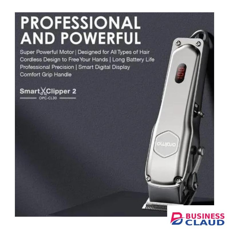 Oraimo Smart Clipper 2 (OPC-CL30) – Professional Cordless Hair Clipper, Powerful Motor, Long Battery, Adjustable Blades