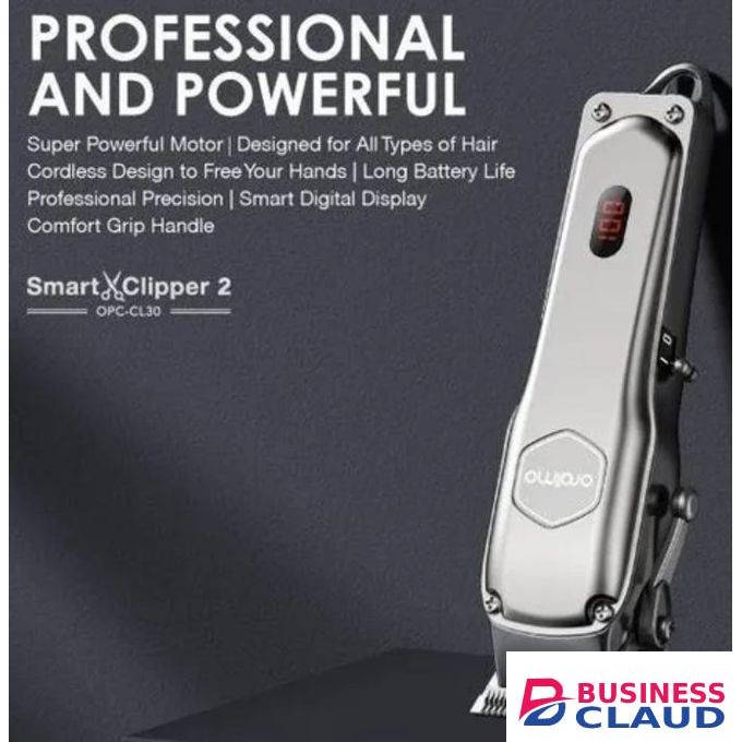 Oraimo Smart Clipper 2 (OPC-CL30) – Professional Cordless Hair Clipper, Powerful Motor, Long Battery, Adjustable Blades
