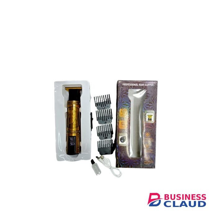 Professional Hair Clipper with Digital Display – Stylish Gold Design
