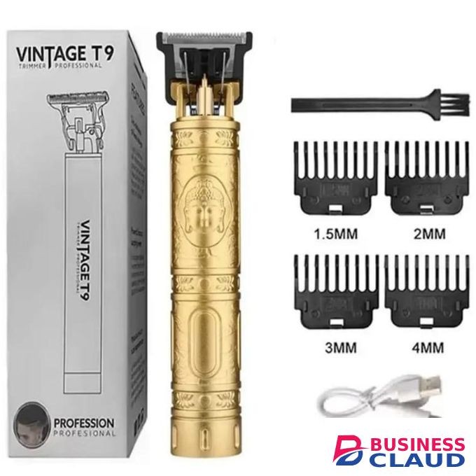Vintage T9 Professional Hair Trimmer – Cordless Rechargeable Hair Clipper with Sharp Blades & Precision Cutting for Men, Barbers & Home Use
