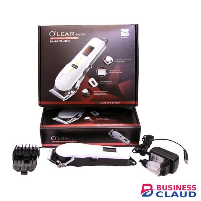 O'LEAR SALON Professional Cordless Rechargeable Hair Trimmer Clipper Shaving Machine Kinyozi With Battery LCD Display