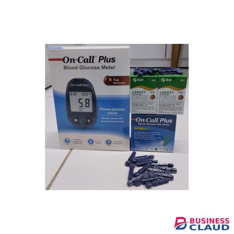 On Call Plus Blood Glucose Meter Full Kit( Glucometer, 50strips And 100lancets/prickers)
