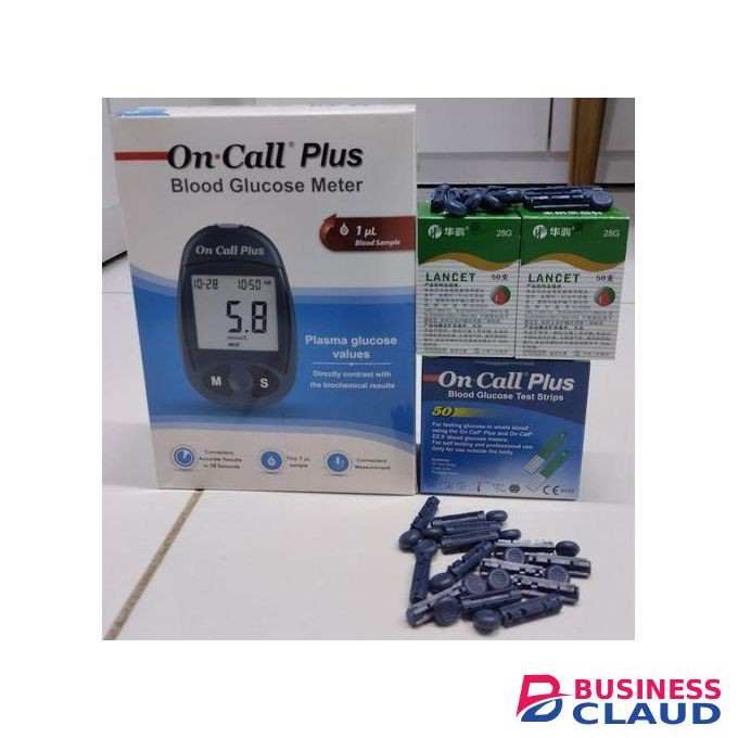 On Call Plus Blood Glucose Meter Full Kit( Glucometer, 50strips And 100lancets/prickers)