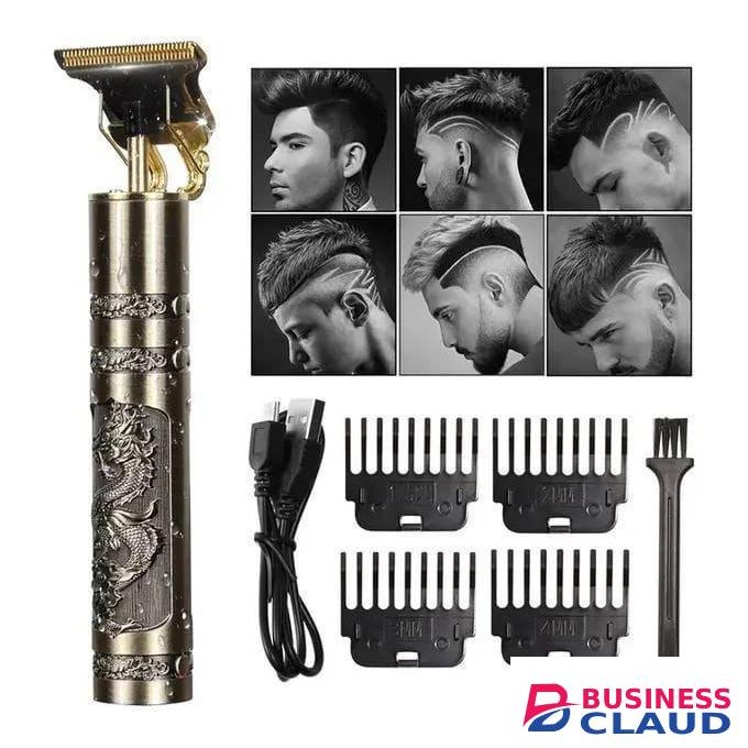 Vintage T9 Dragon Rechargeable Metal Hair Clipper Trimmer/shaver - Gold