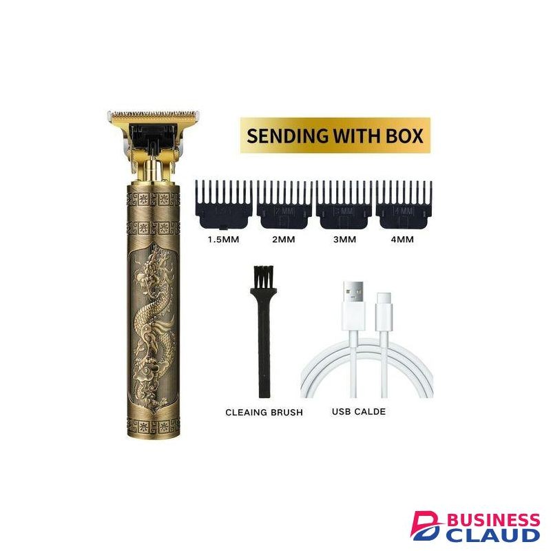 Vintage T9 Dragon Rechargeable Metal Hair Clipper Trimmer/shaver - Gold