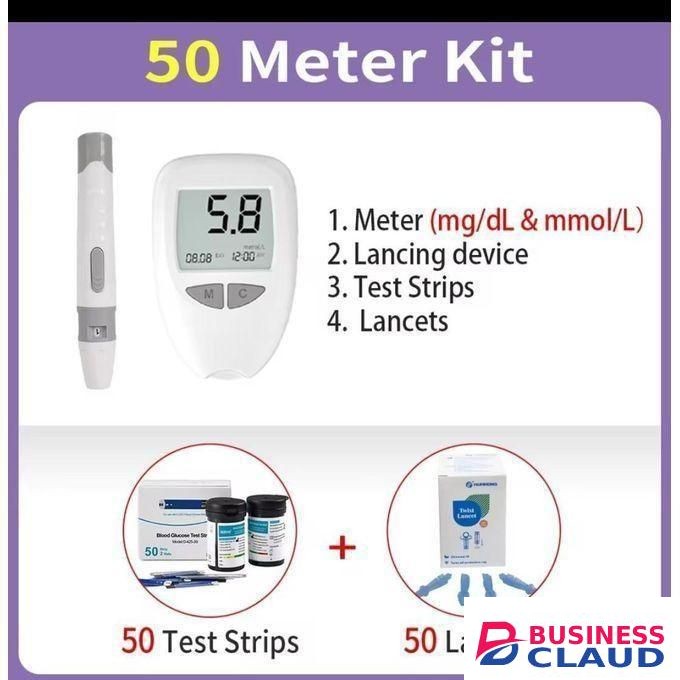 Blood Glucose/Sugar Monitor plus Test strips & Lancets – Portable Self-Test Blood Sugar Meter for Home Use, uses battery