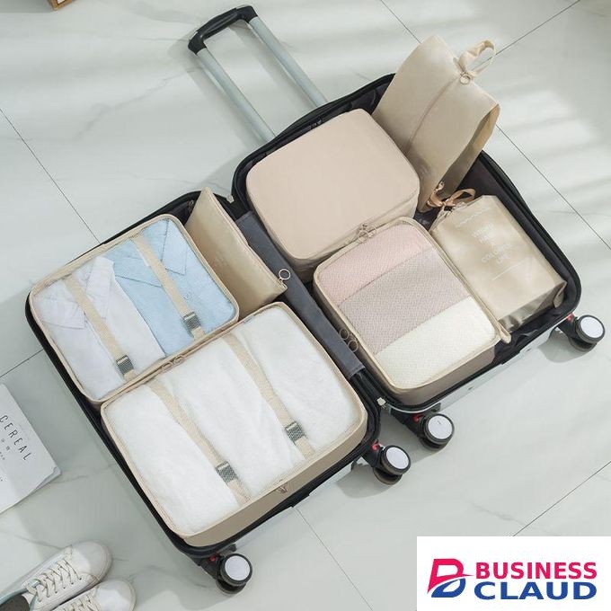 Packing Cubes For Suitcase, Travel Luggage Organizers, Travel Essentials, Waterproof Packing Organizers, Luggage Storage Bags, Beige, 8 Pack
