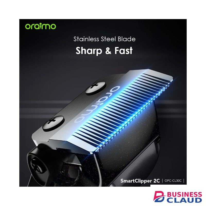 Oraimo SmartClipper 2C Hair Clipper, Effortless Grooming with 4 Guide Combs Stainless Steel Blade Precise Hair-Cutting Machine Blades for All Hair Types
