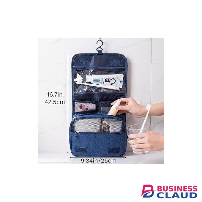 Portable Hanging Travel Toiletry Bag,Light Weight, Large Capacity Shampoo Bag, Water-resistant Makeup Cosmetic Bag, Travel Organizer For Accessories, Full Sized Toiletries Container, Navy