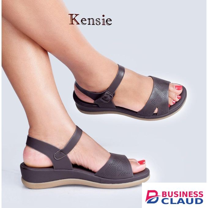 Brown ladies orthopedic open shoes