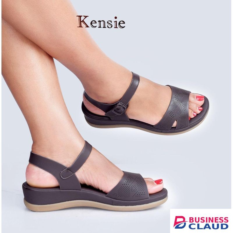 Brown ladies orthopedic open shoes