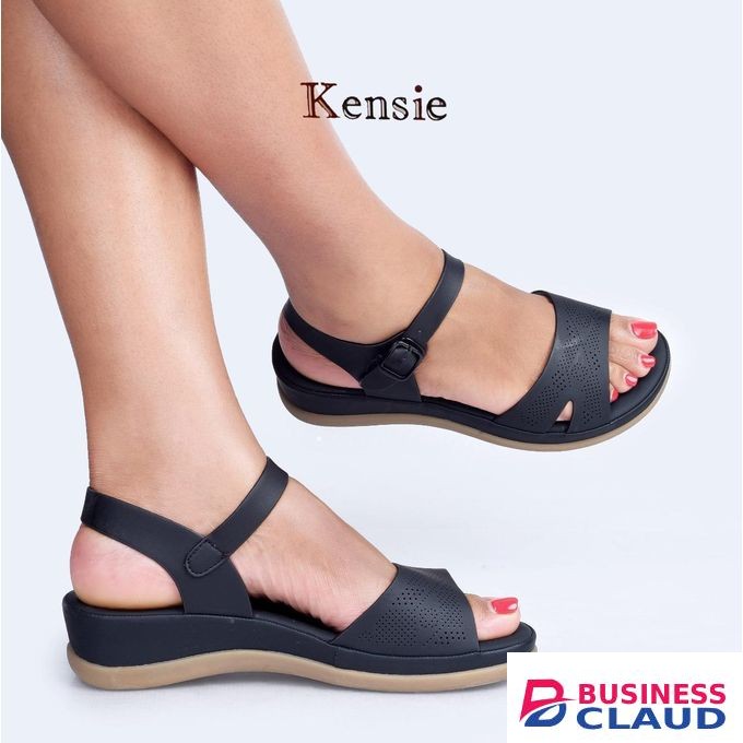 Black ladies orthopedic open shoes