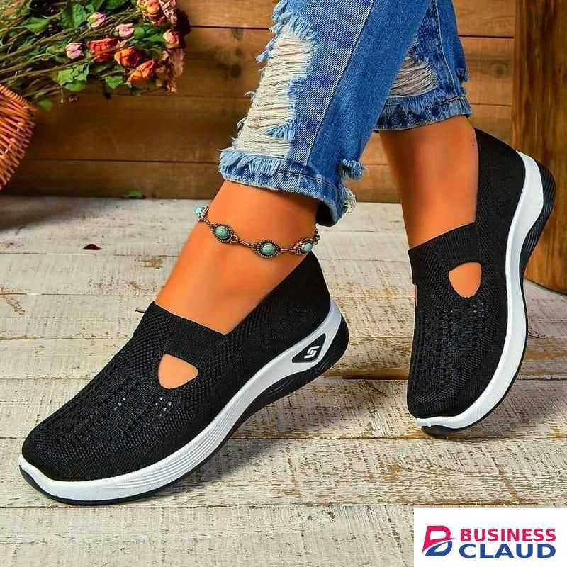 Breathable Rubbers// Soft Sole// Orthopaedic Shoes//Ladies Canvas-Black