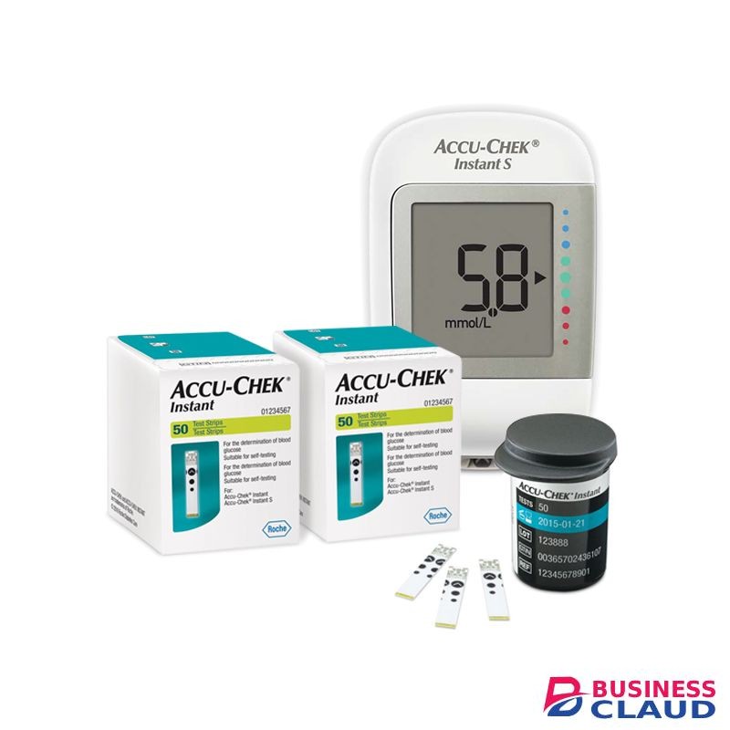 ACCU CHEK METER WITH 2 BOXES OF 50 TEST STRIPS PACKAGE