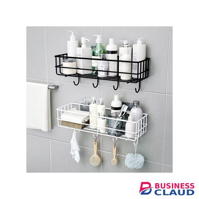 Home Metallic Bathroom Shelf Organizer