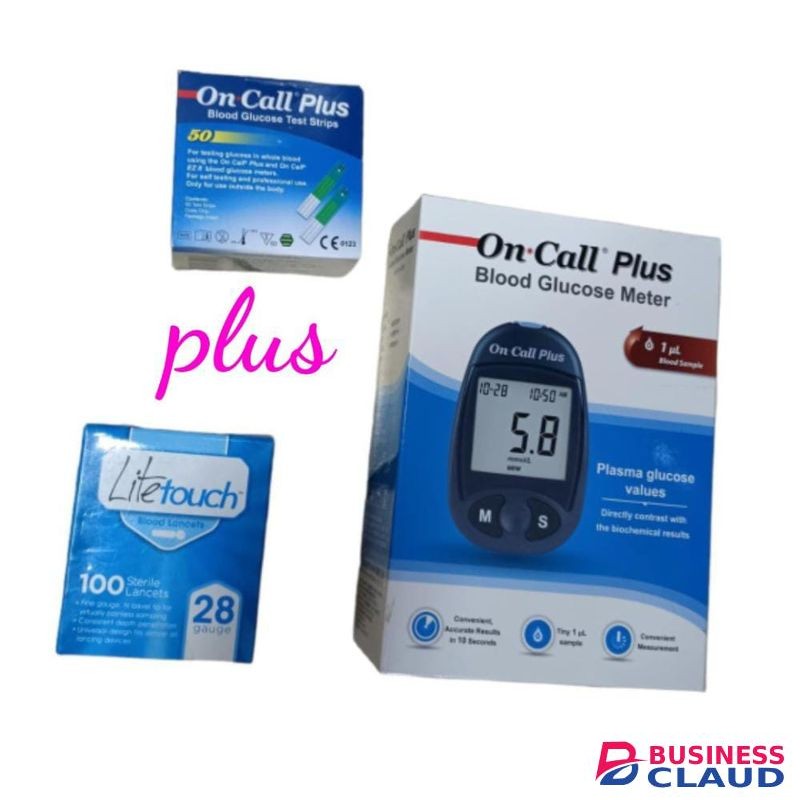 On Call Plus Glucometer + Strips + Lancets
