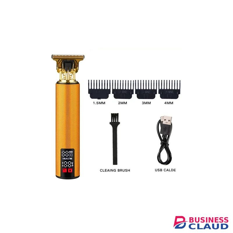 Shaving machine rechargable hair clipper cordless beard trimmer electric shaving machine with led display (black)