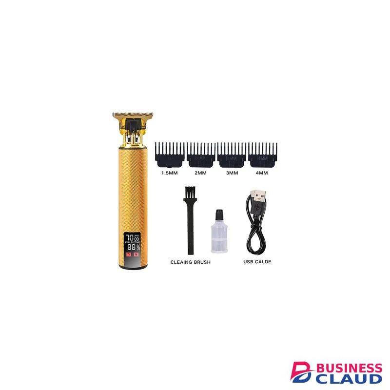 Shaving machine rechargable hair clipper cordless beard trimmer electric shaving machine with led display (black)
