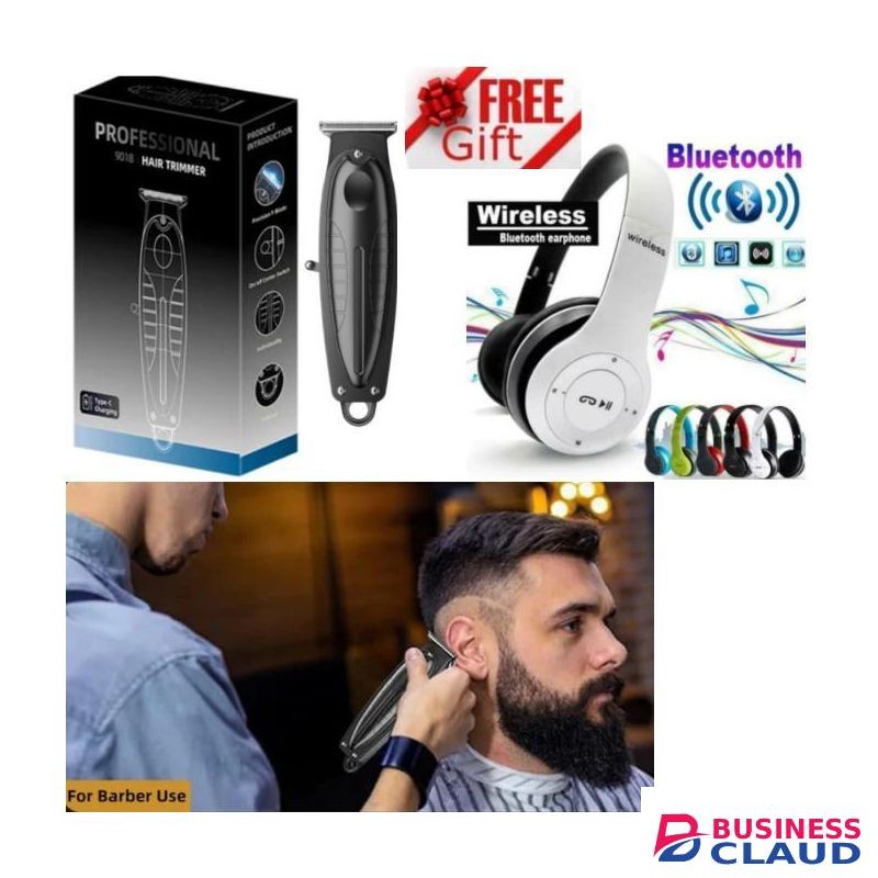 Geemy Rechargeable Barber Shaving Machine // Electric Hair Clipper Barbering Machine - Kinyozi / Electric Hair Trimmer Barbering Machine - Kinyozi + FREE GIFT BLUETOOTH WIRELESS HEADPHONES