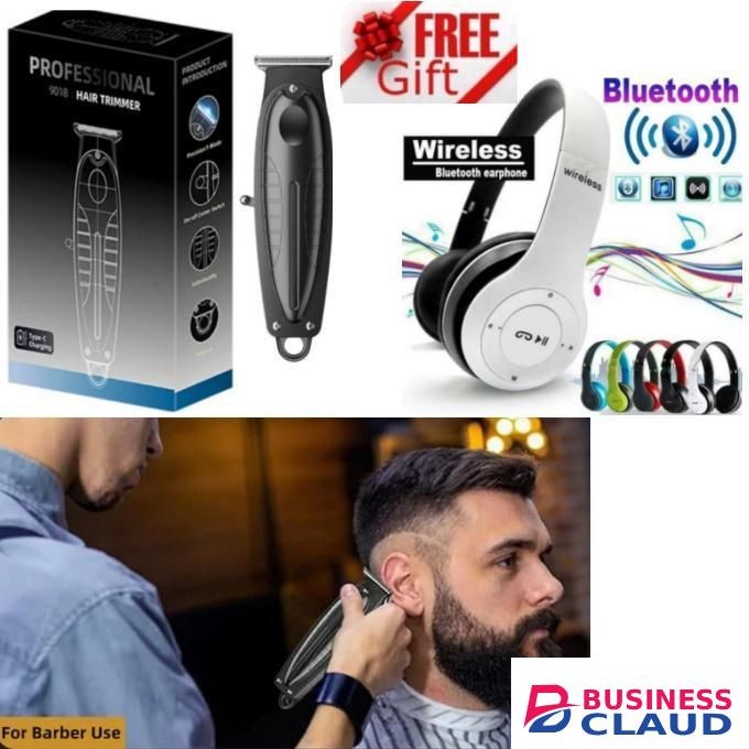 Geemy Rechargeable Barber Shaving Machine // Electric Hair Clipper Barbering Machine - Kinyozi / Electric Hair Trimmer Barbering Machine - Kinyozi + FREE GIFT BLUETOOTH WIRELESS HEADPHONES
